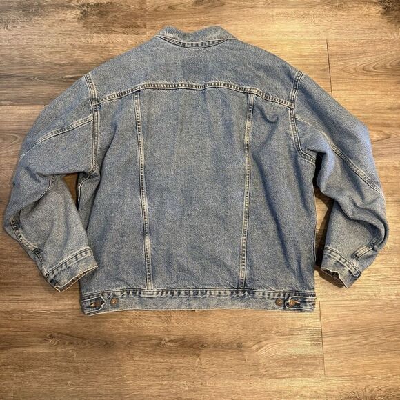 Levi’s Vintage 90’s Blue Denim Flannel Lined Trucker Jacket Size XL 70614-0389 - Picture 5 of 10